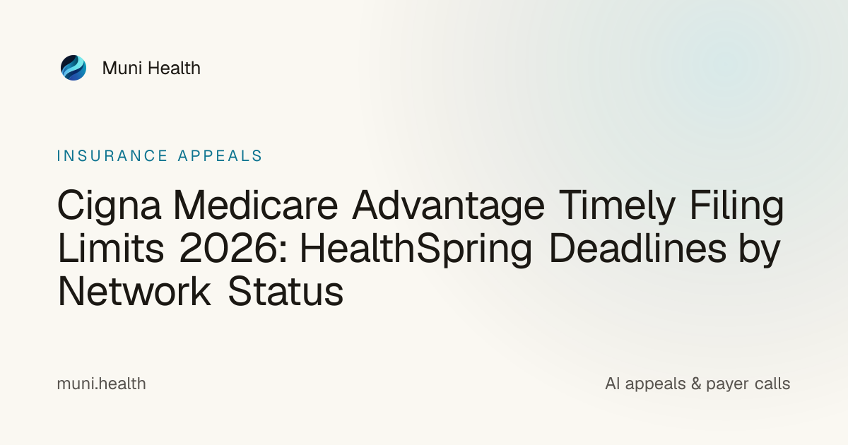 Cigna Medicare Advantage Timely Filing 2026 (Now HealthSpring) | Muni ...
