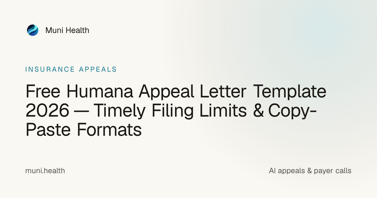 Humana Appeal Letter Template & Form Guide 2026 | Muni Health