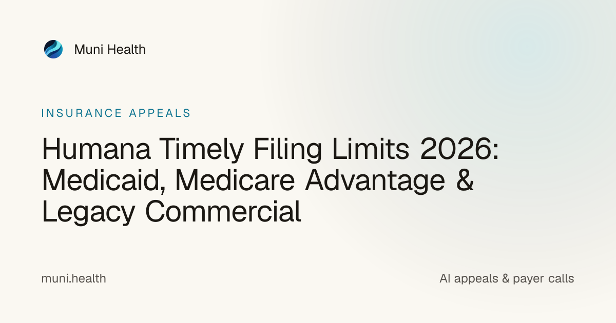 Humana Timely Filing Limits 2026: Medicaid, Medicare Advantage & Legacy ...