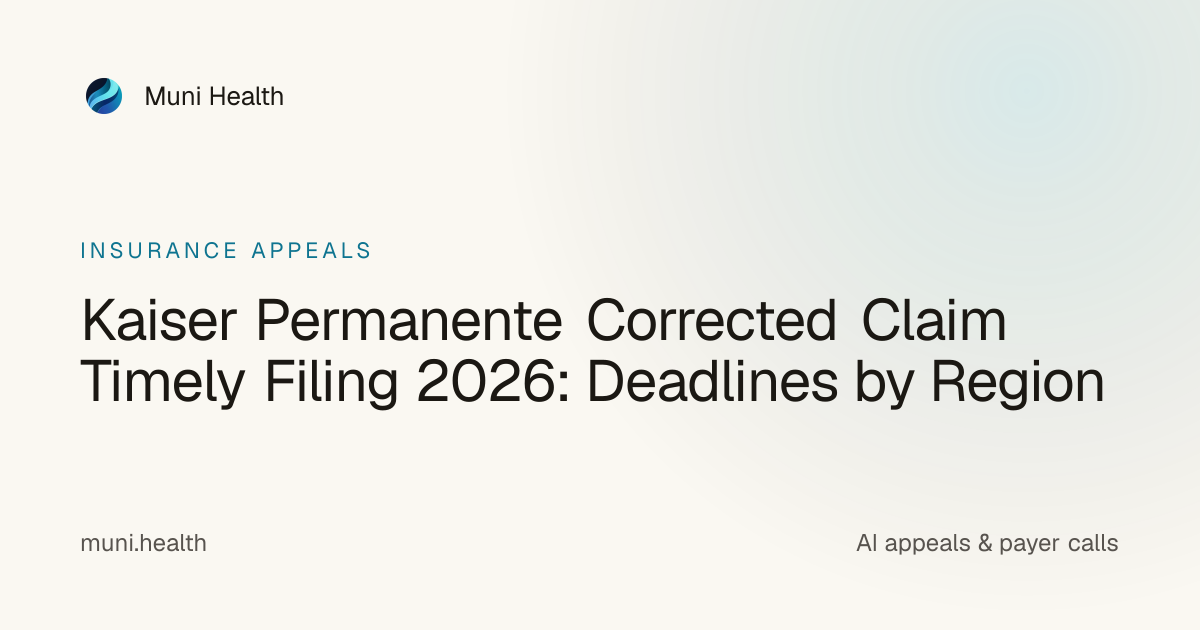 Kaiser Permanente Corrected Claim Timely Filing 2026: Deadlines by ...